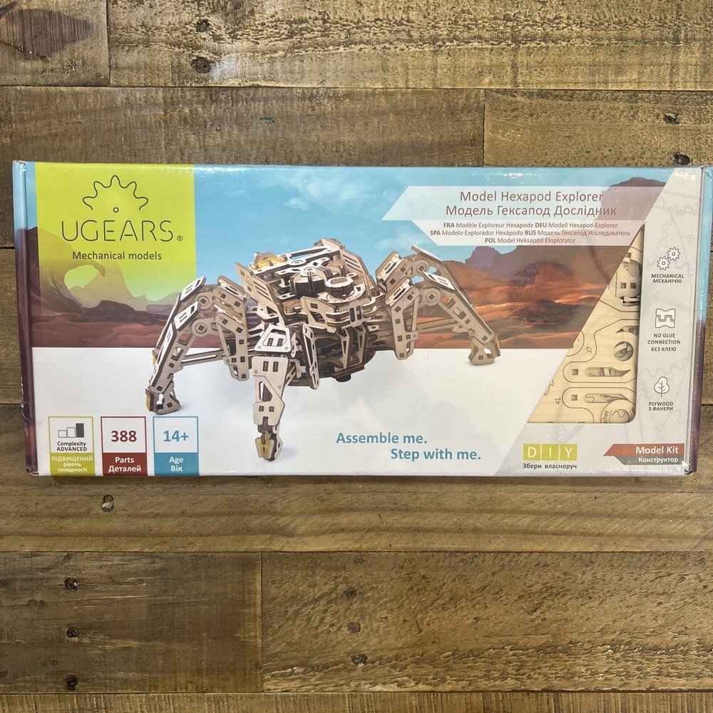 Ugears Hexapod-Explorer 3D Puzzle Mechanical Model 388 Pieces - New, Sealed